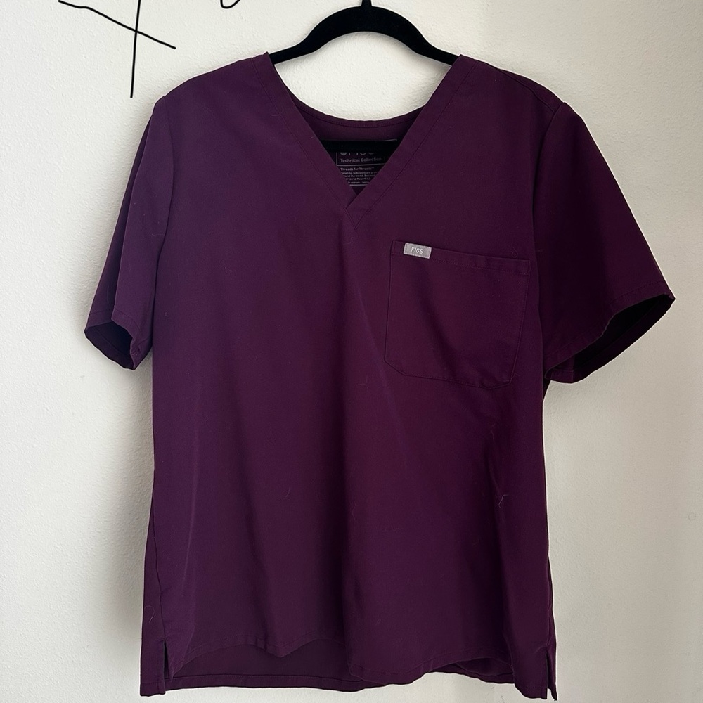 FIGS Deep Purple Catarina One Pocket Scrub Top